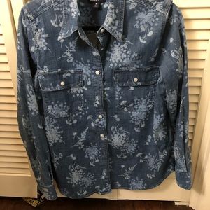 Denim pattern button down